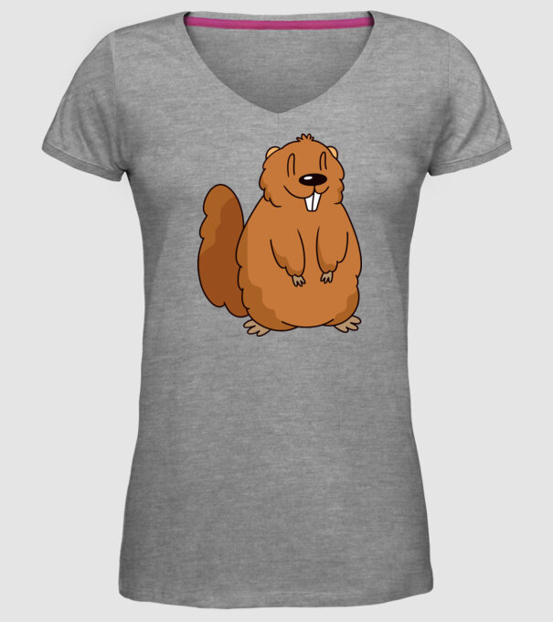 Marmotă drăguță model gri pe tricou