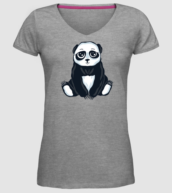 Panda drăguț model gri pe tricou