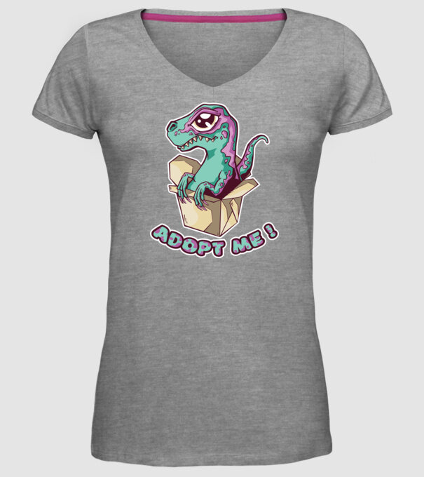 Raptor drăguț model gri pe tricou