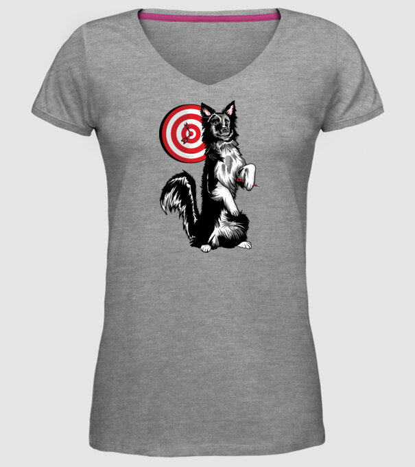 Câine cu Darts model gri pe tricou