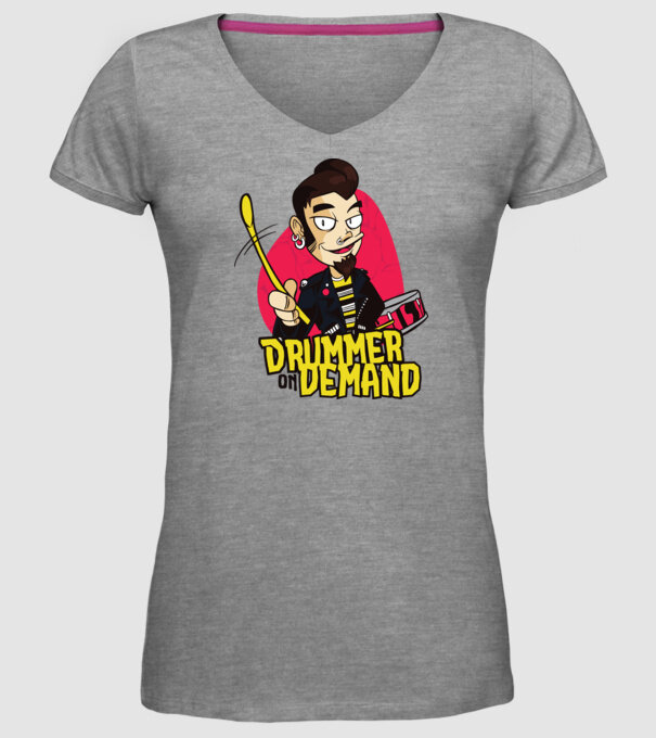 Baterist model gri pe tricou