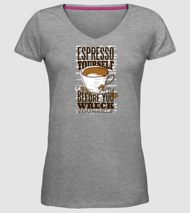 Espresso Yourself cu Cafea model gri pe tricou