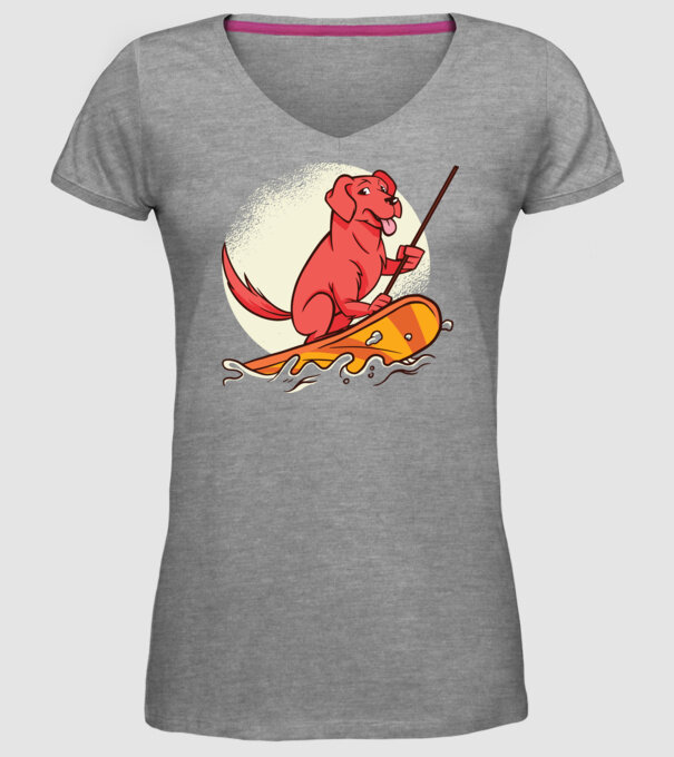 Câine vâslind model gri pe tricou