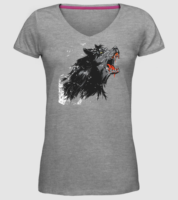 Urlet de lup model gri pe tricou