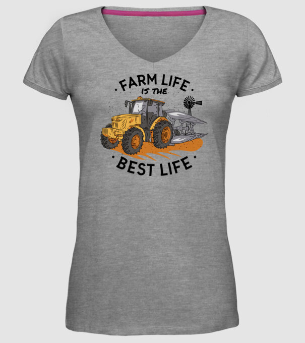 Farm Life is the Best Life Tractor model gri pe tricou