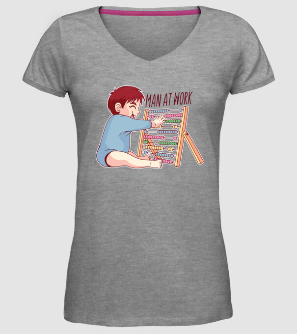 Bărbat la lucru tricou amuzant model gri pe tricou