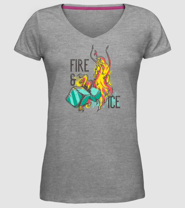 Fire and Ice model gri pe tricou