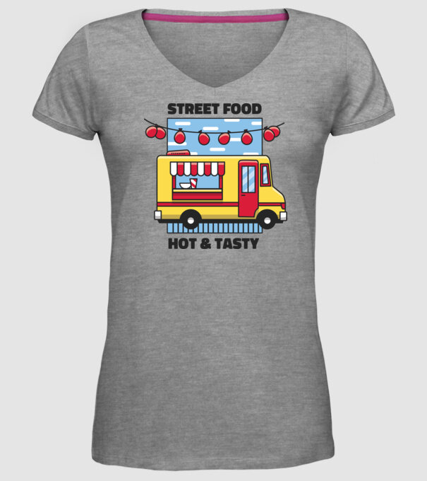 Foodtruck model gri pe tricou