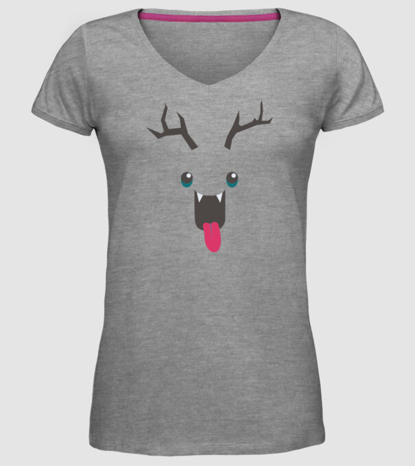 Funny Deer model gri pe tricou