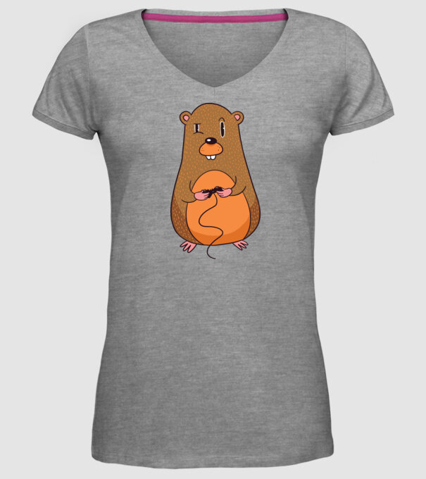 Hamster Gamer model gri pe tricou