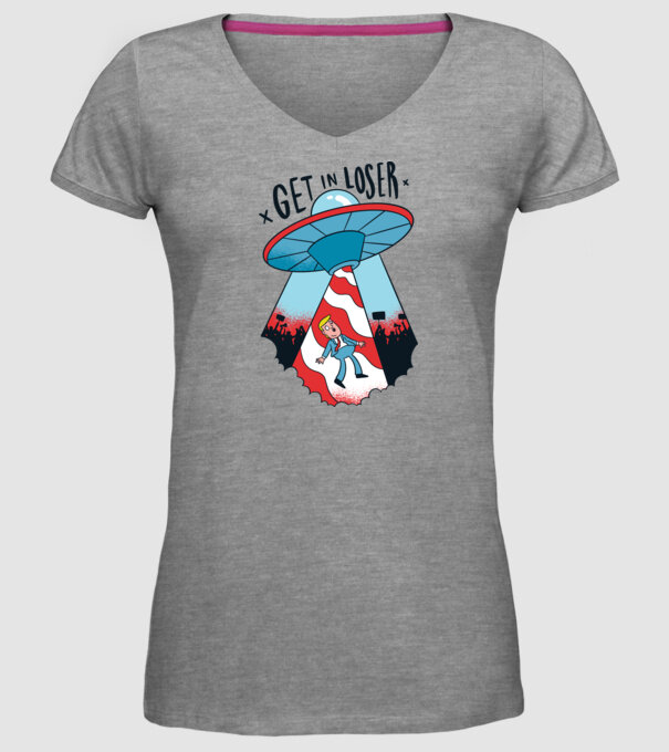 Get in Loser Trump model gri pe tricou