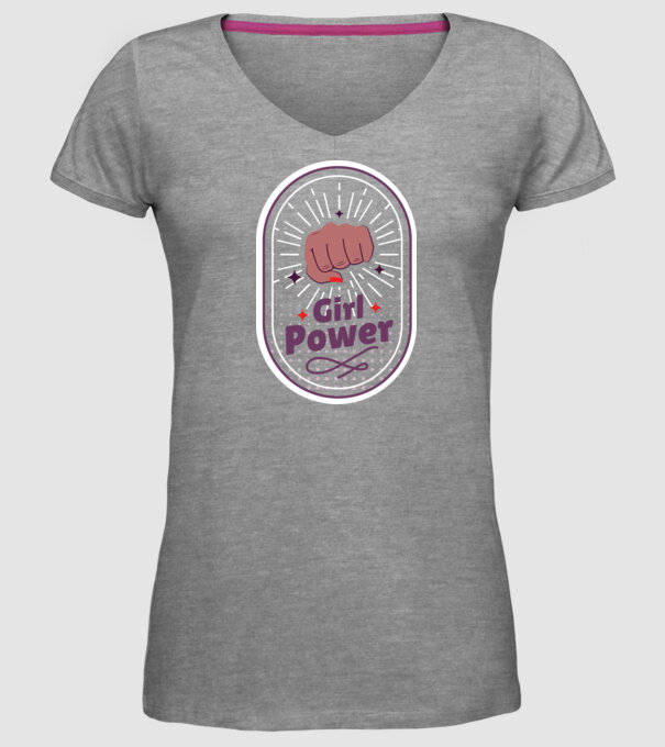 Girl Power Ziua Femeii model gri pe tricou