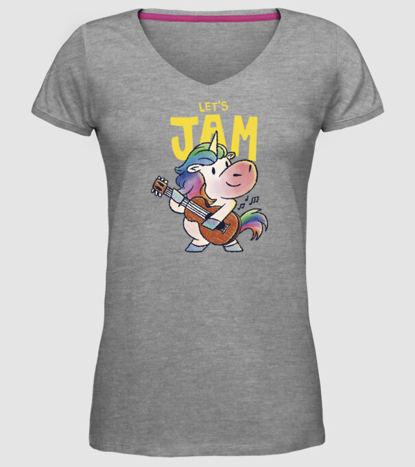 Unicorn cu chitara model gri pe tricou