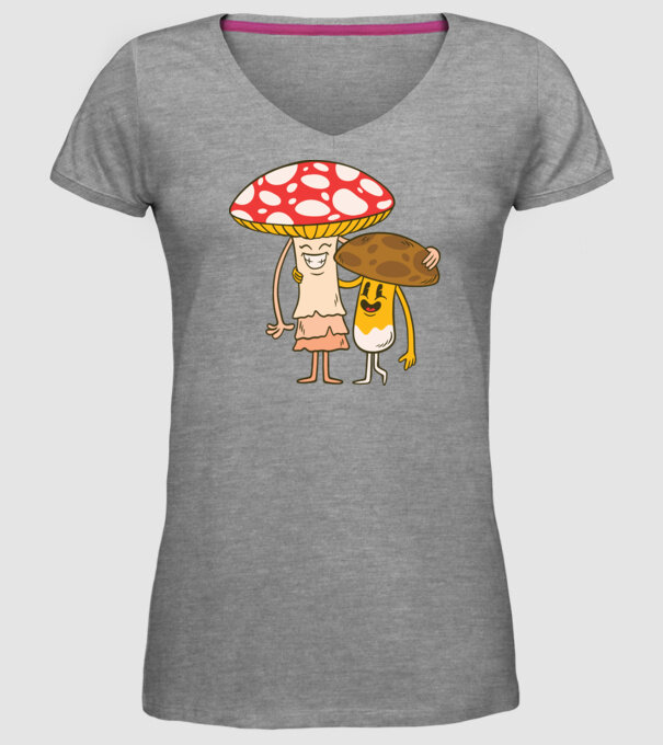 Familie Ciuperci model gri pe tricou