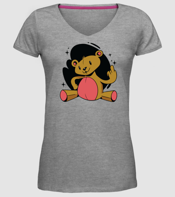 Ursuleț Teddy hain model gri pe tricou