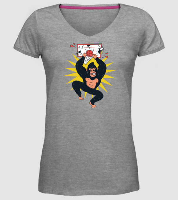 Gorilă baschet model gri pe tricou