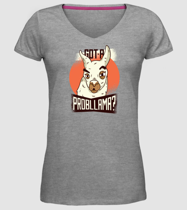 Got a Probllama? Lama model gri pe tricou
