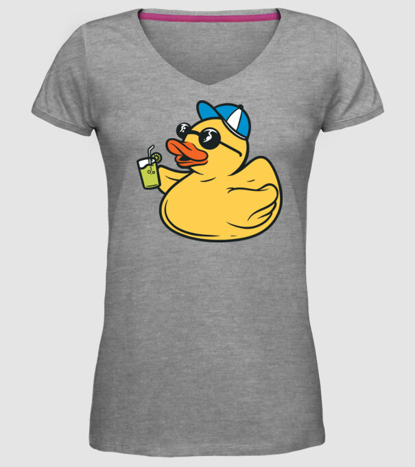 rățușcă de cauciuc Vacanță model gri pe tricou