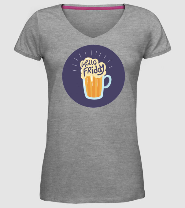 Hello Friday model gri pe tricou