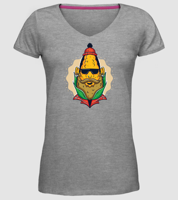 Hipster porumb model gri pe tricou