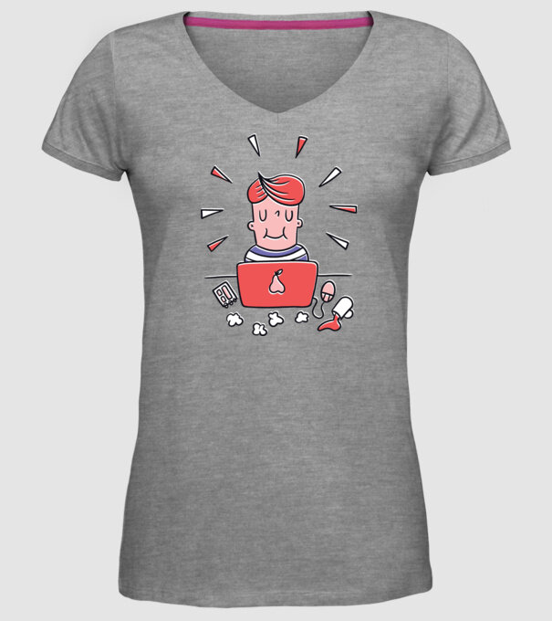 Imagine Home Office model gri pe tricou