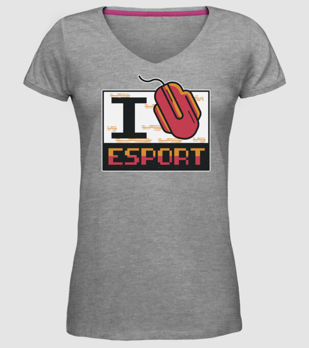 I love Esport model gri pe tricou