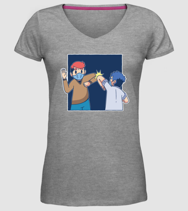 Cum să dai mâna Coronavirus model gri pe tricou