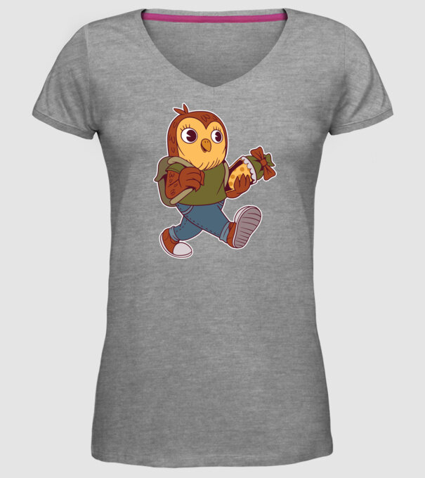 Bufniță școlar model gri pe tricou