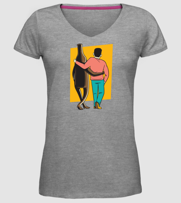 Amici de pahar model gri pe tricou