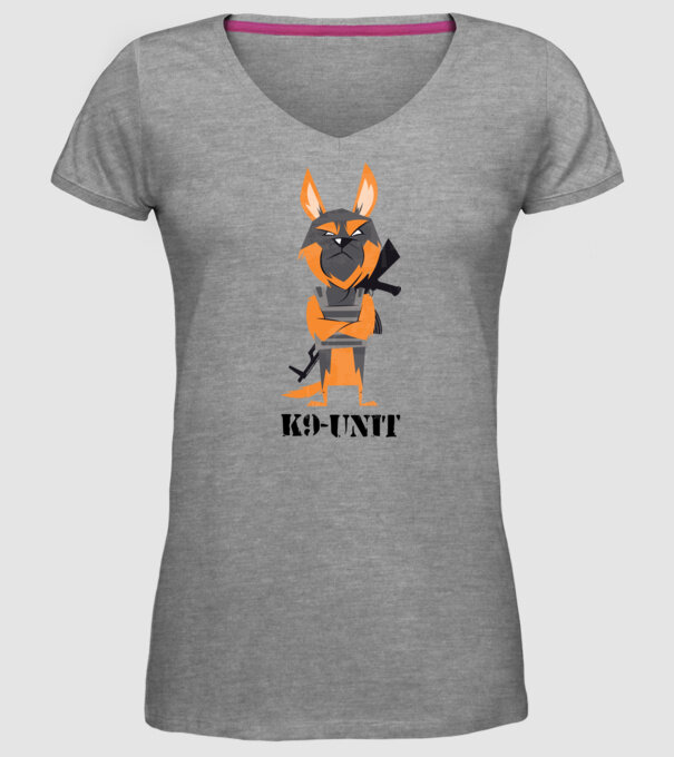 Unitatea K9 - Câine polițist model gri pe tricou