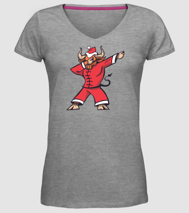 Taur de Crăciun DAB model gri pe tricou