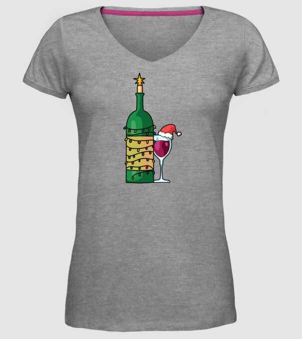 Vin de Crăciun model gri pe tricou