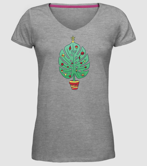 Palmier de Crăciun model gri pe tricou