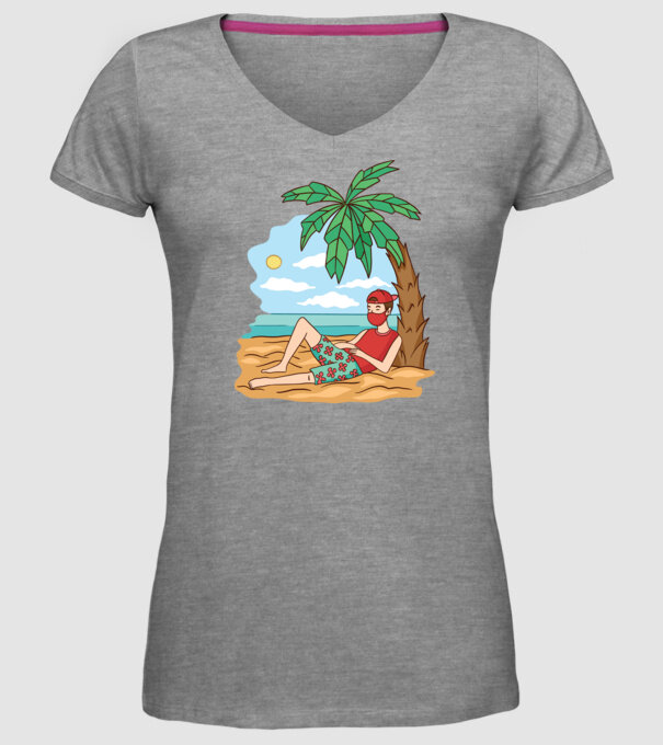 Vacanță în carantină model gri pe tricou