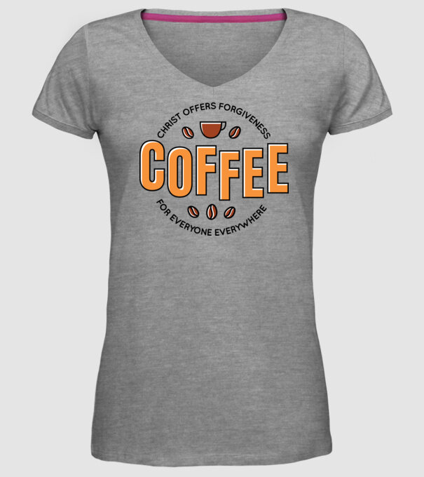 Cafea Iertare model gri pe tricou
