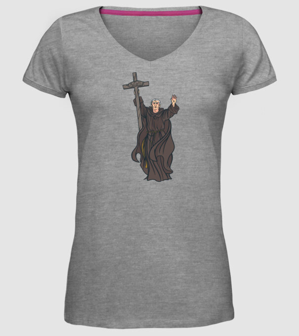 Călugăr creștin model gri pe tricou