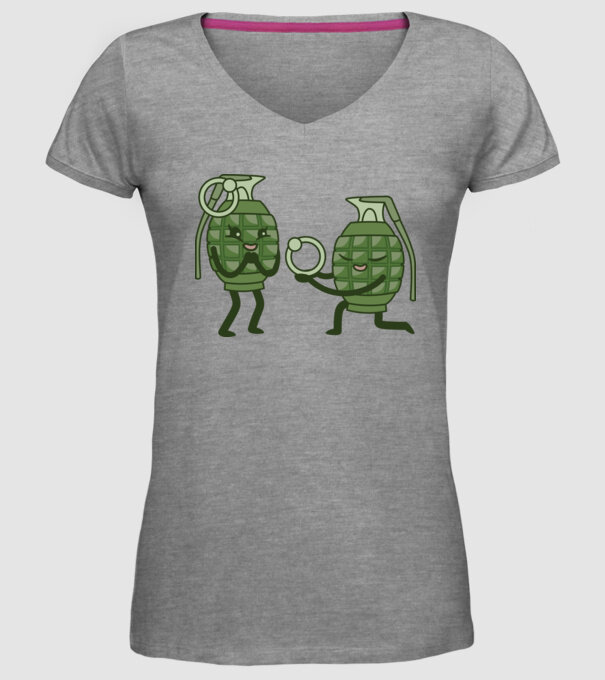 Grenadă de mână Cerere în căsătorie Dragoste model gri pe tricou