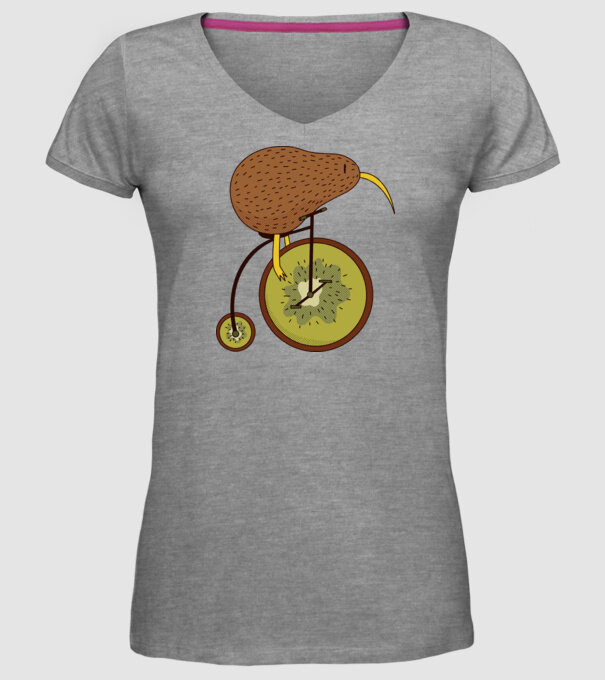 Bicicletă Kiwi model gri pe tricou