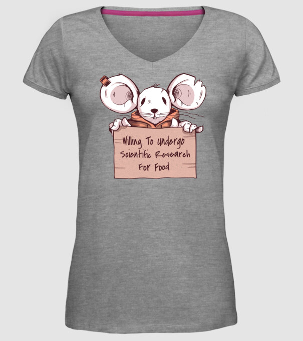 Șoarece Cerșetor model gri pe tricou