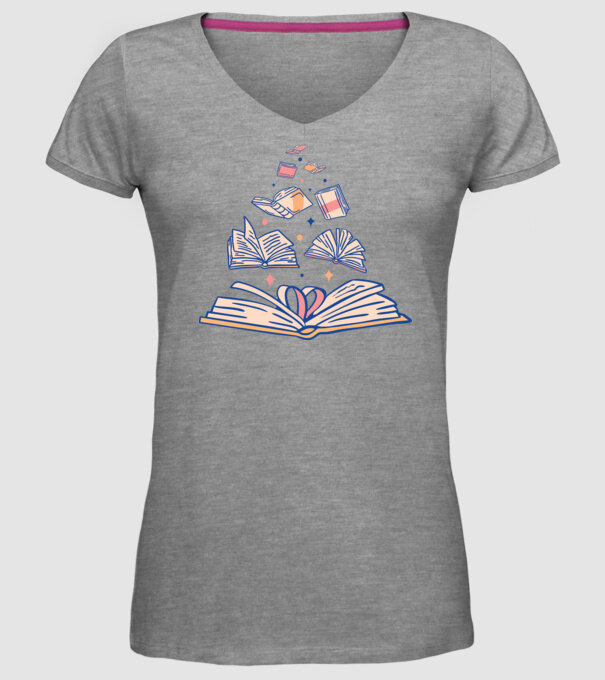 Cărți model gri pe tricou