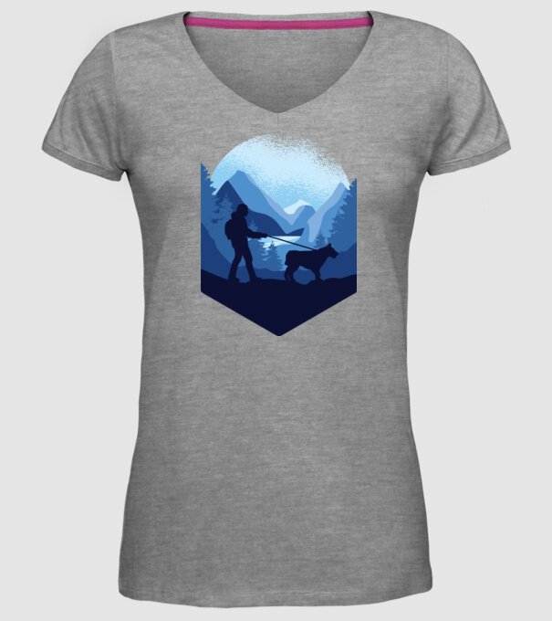 Excursie cu Câine model gri pe tricou