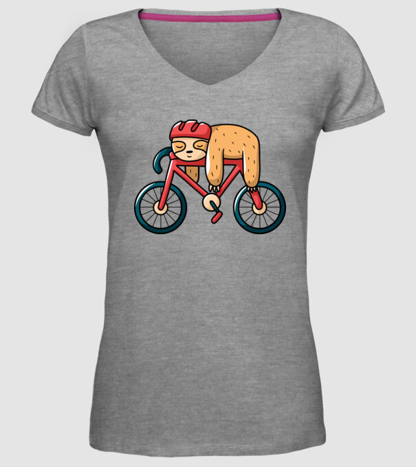 Leneș pe bicicletă model gri pe tricou