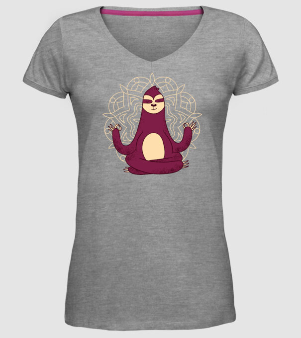 Leneș Meditație Yoga model gri pe tricou