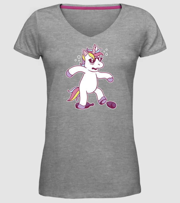 Mahmureală unicorn model gri pe tricou