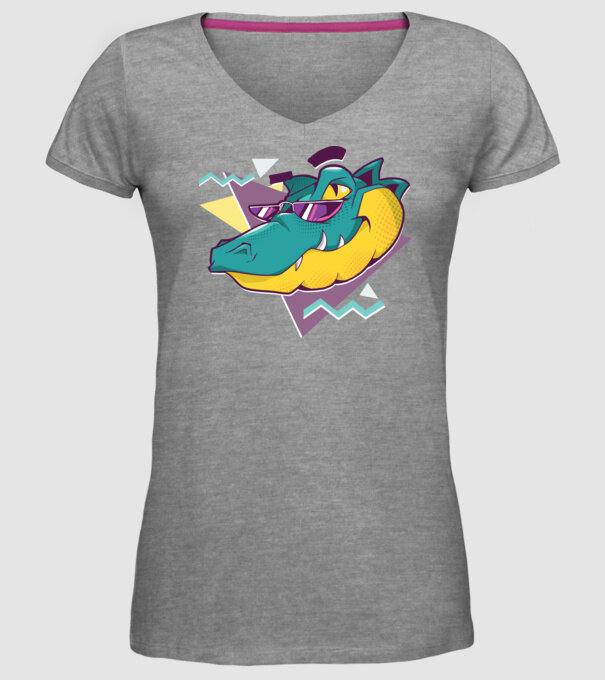 Aligator cool model gri pe tricou