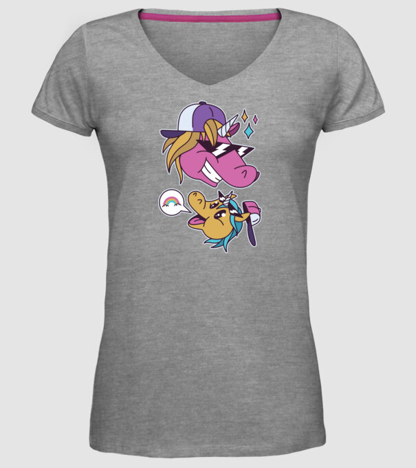 Unicorni cool model gri pe tricou