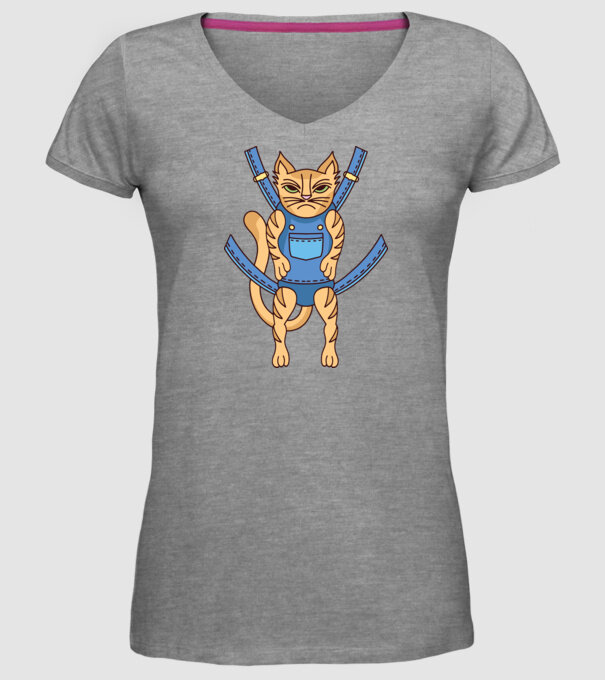 Pisică Supărată model gri pe tricou