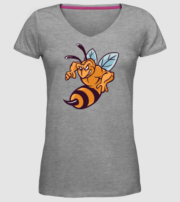 Viespe Supărată model gri pe tricou