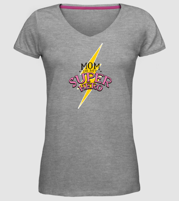 Mom is my Superhero tricou pentru mama model gri pe tricou
