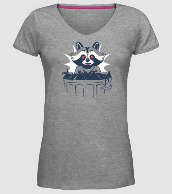 Raton model gri pe tricou